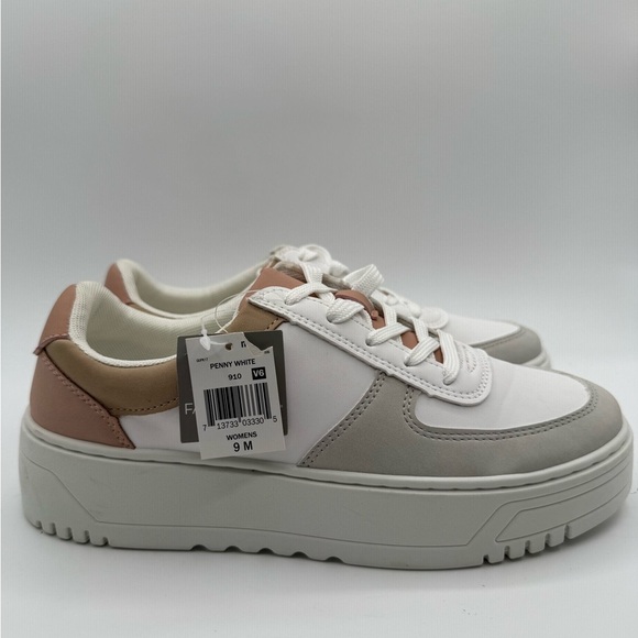 Falls Creek Shoes - Falls Creek Memory Foam White and Tan Sneakers size 9 NEW